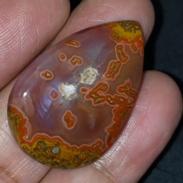 Natural Moroccan Seam Agate Cabochon 35x24mm