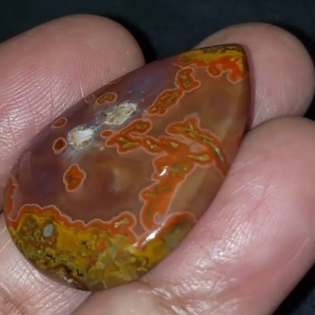 Natural Moroccan Seam Agate Cabochon 35x24mm