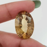 Thumbnail for Natural Beer Quartz Faceted Concave Cut 21x14mm