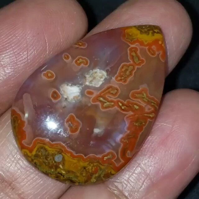 Natural Moroccan Seam Agate Cabochon 35x24mm