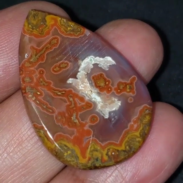 Natural Moroccan Seam Agate Cabochon 35x24mm