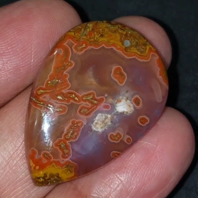 Natural Moroccan Seam Agate Cabochon 35x24mm