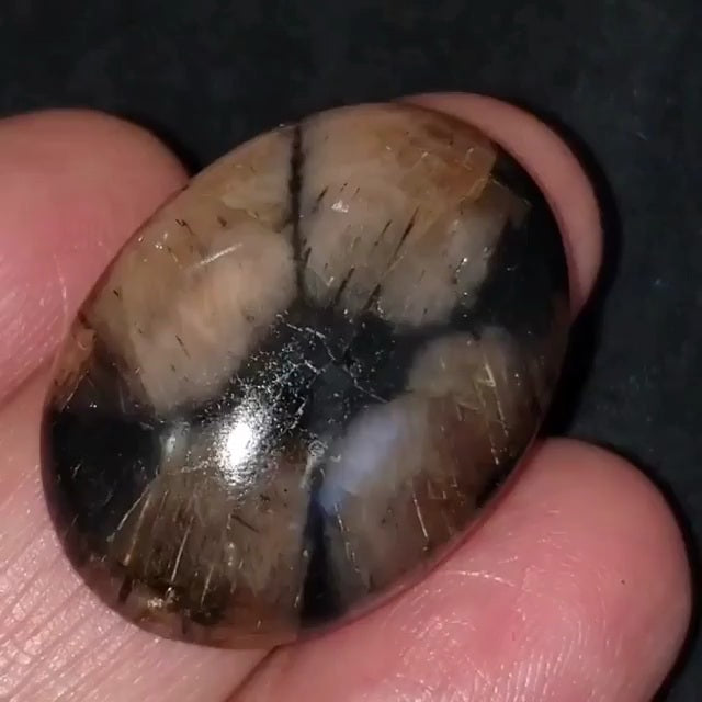 Natural Chiastolite/Andalusite Cross Stone Cabochon 30x22mm