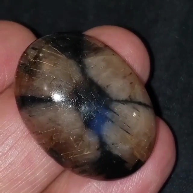 Natural Chiastolite/Andalusite Cross Stone Cabochon 30x22mm