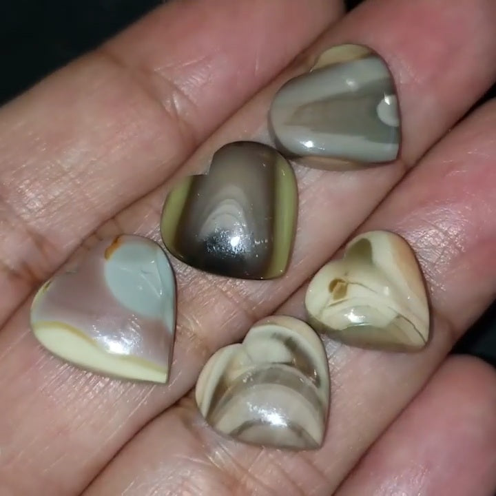 Natural Imperial Jasper Heart Cabochons Length range 13 to 15mm