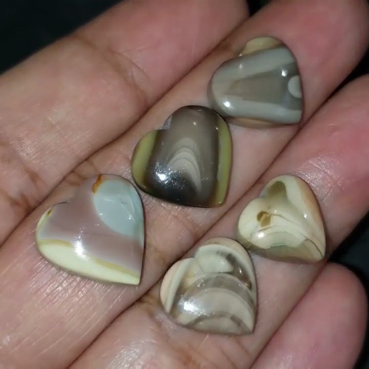 Natural Imperial Jasper Heart Cabochons Length range 13 to 15mm