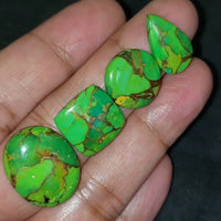 Thumbnail for Green Mojave Copper Turquoise Cabochons Length range 16 to 21mm