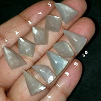 Thumbnail for Natural Grey Moonstone Rose Cut Flat Base Cabochons