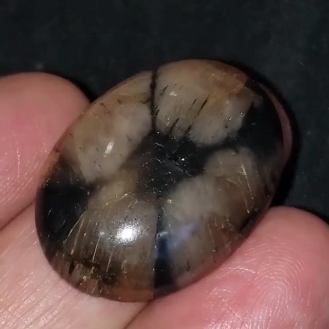 Natural Chiastolite/Andalusite Cross Stone Cabochon 30x22mm