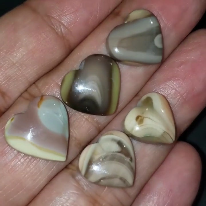 Natural Imperial Jasper Heart Cabochons Length range 13 to 15mm