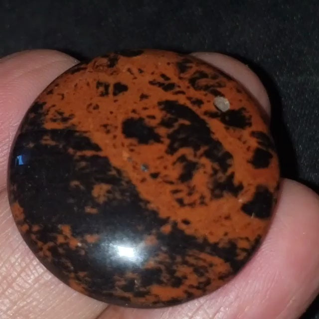 Natural Mahogany Obsidian DRILLED Pendant Bead 31mm