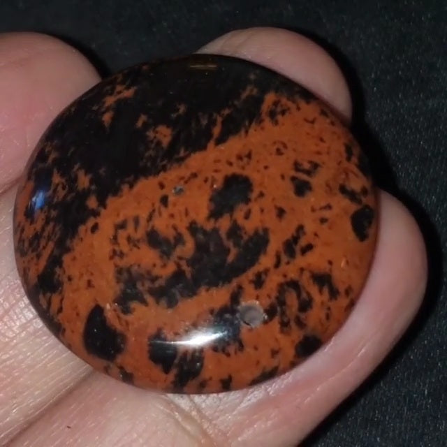 Natural Mahogany Obsidian DRILLED Pendant Bead 31mm