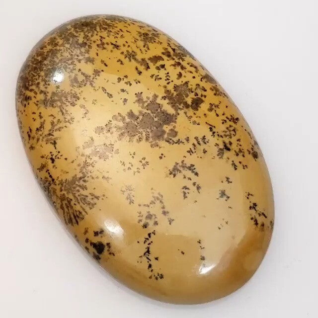 Natural Yellow Dendritic Jasper Cabochon