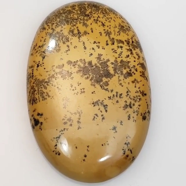 Natural Yellow Dendritic Jasper Cabochon