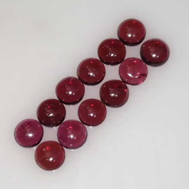 Natural FINE Almandine Garnet 7mm Round Cabochon