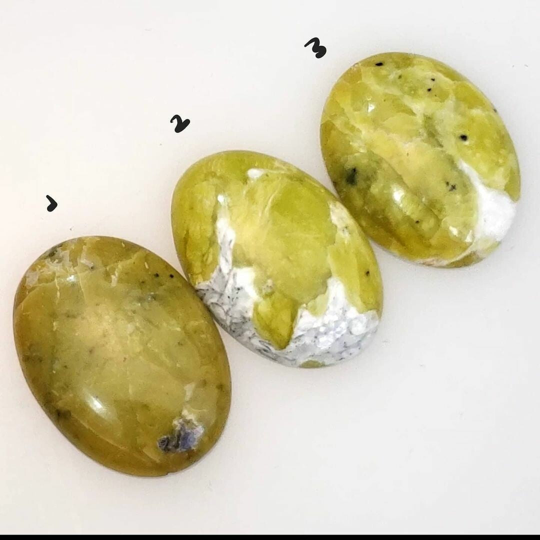 Natural Lizardite Cabochon Length range 21 to 22mm