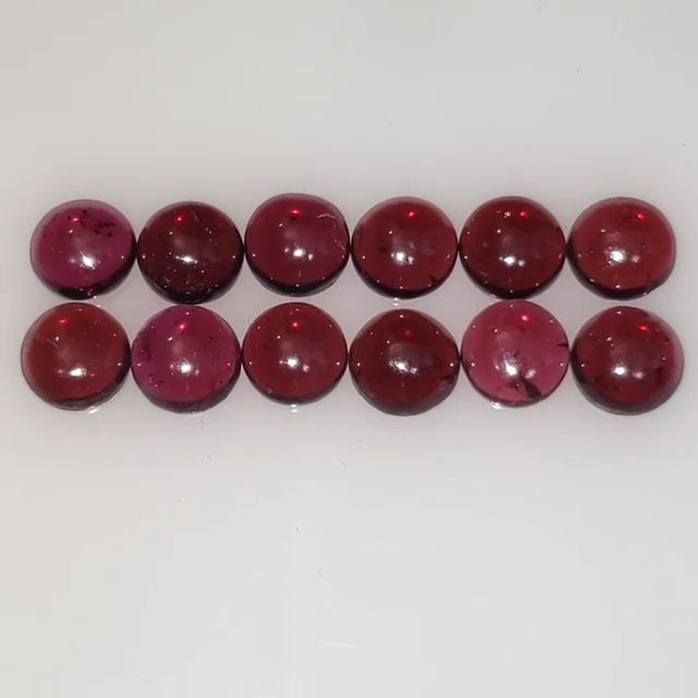 Natural FINE Almandine Garnet 7mm Round Cabochon