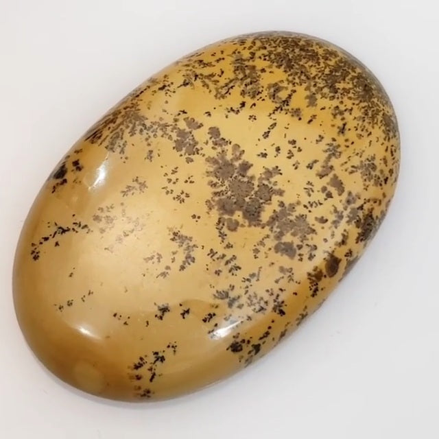 Natural Yellow Dendritic Jasper Cabochon