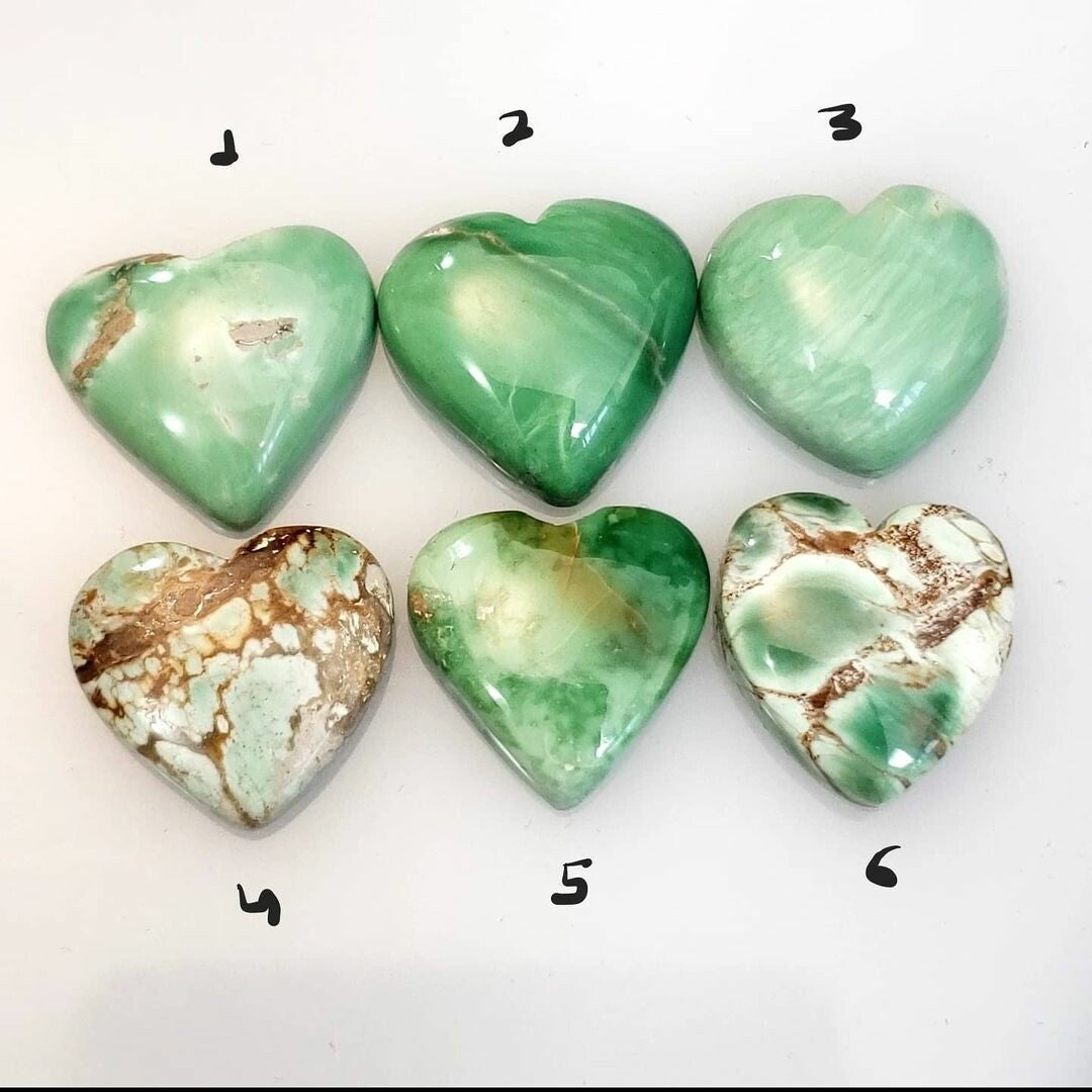 Natural Variscite Heart Cabochon Length range is 15 to 16mm