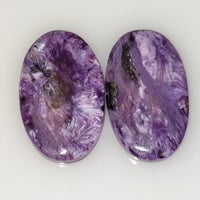 Thumbnail for Natural Russian Cabochon Pair 22x13~14mm