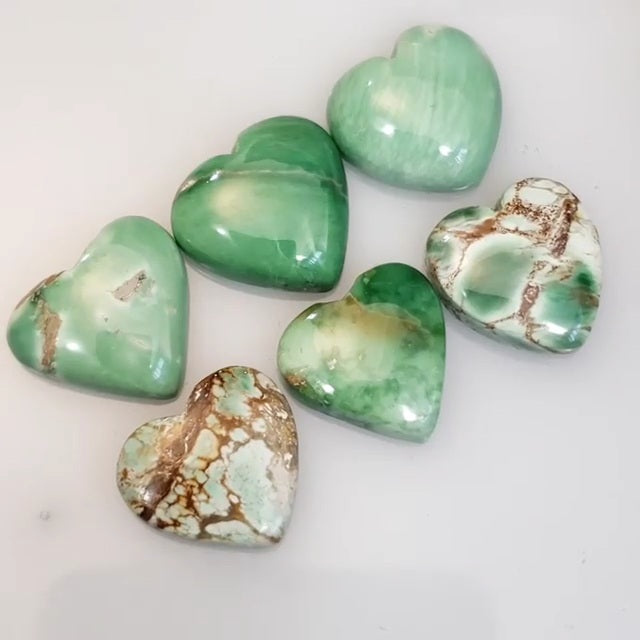 Natural Variscite Heart Cabochon Length range is 15 to 16mm