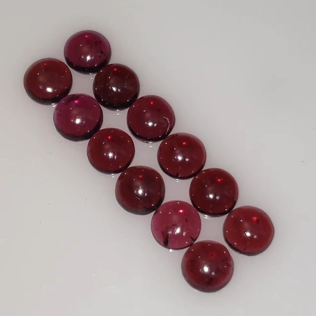 Natural FINE Almandine Garnet 7mm Round Cabochon