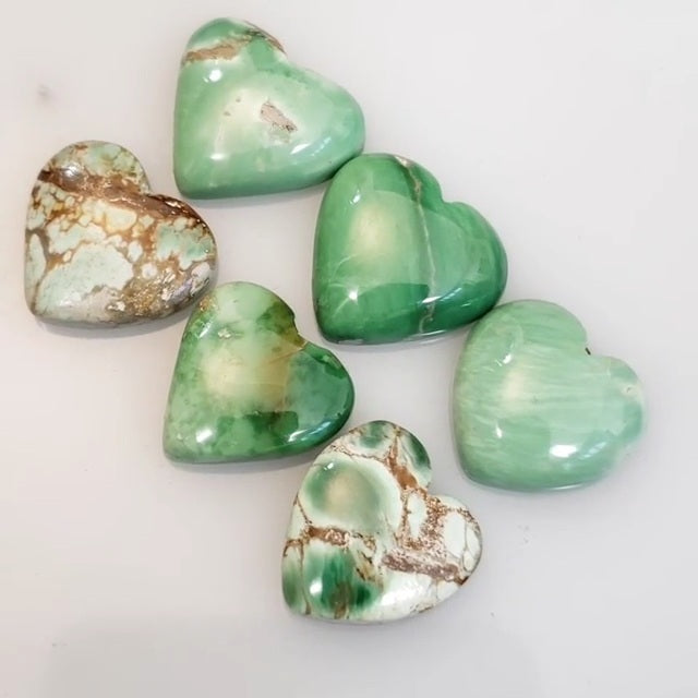 Natural Variscite Heart Cabochon Length range is 15 to 16mm