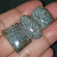 Thumbnail for ​Natural SHIMMERING Galaxy Aventurine Quartz Cabochons. Length range is 20 to 26mm