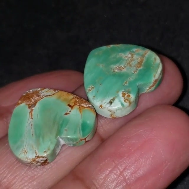 ​Natural FINE Variscite Cabochon. Lengths are 18 and 17mm