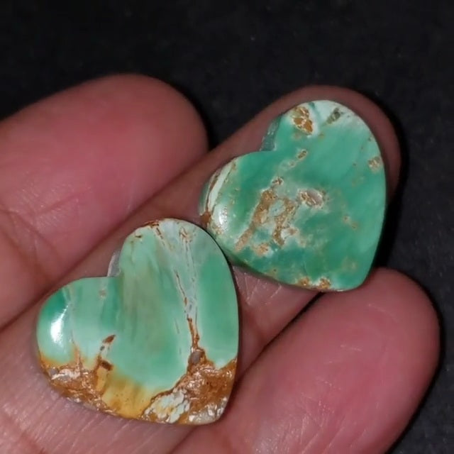 ​Natural FINE Variscite Cabochon. Lengths are 18 and 17mm