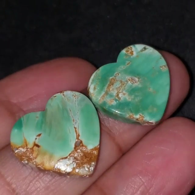 ​Natural FINE Variscite Cabochon. Lengths are 18 and 17mm