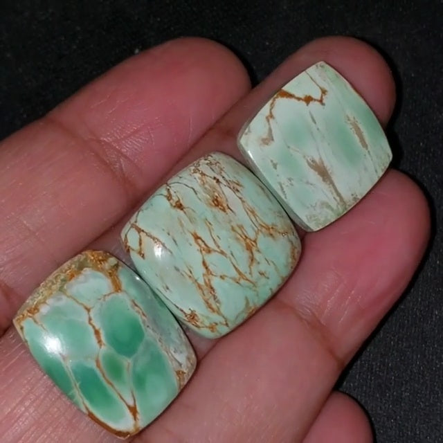 Natural FINE Variscite Cabochon Length range is 17 to 20mm