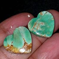 Thumbnail for ​Natural FINE Variscite Cabochon. Lengths are 18 and 17mm