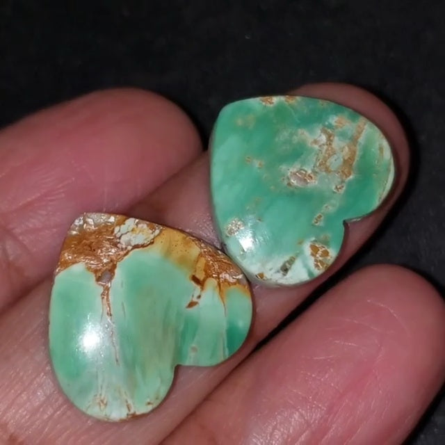 ​Natural FINE Variscite Cabochon. Lengths are 18 and 17mm