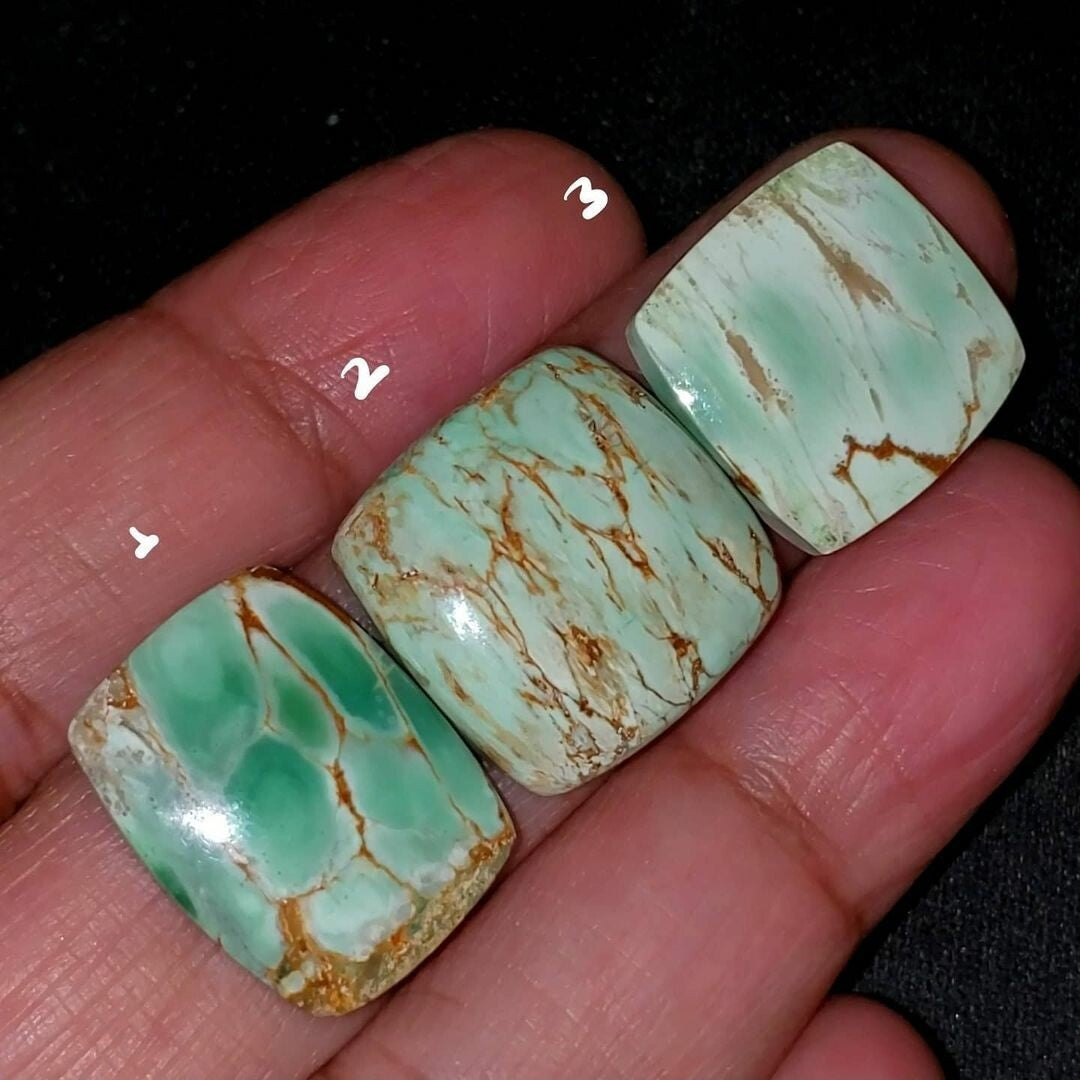 Natural FINE Variscite Cabochon Length range is 17 to 20mm