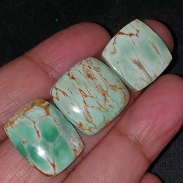 Natural FINE Variscite Cabochon Length range is 17 to 20mm