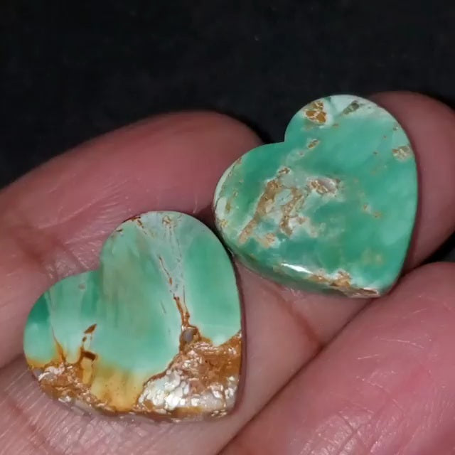 ​Natural FINE Variscite Cabochon. Lengths are 18 and 17mm