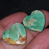 Thumbnail for ​Natural FINE Variscite Cabochon. Lengths are 18 and 17mm