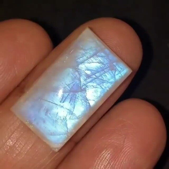 Natural Rainbow Moonstone Cabochon 22x13mm