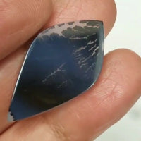 Thumbnail for Natural Scenic Dendritic Montana Agate Slice Cabochon 33x18mm