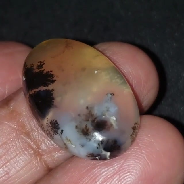 Natural Russian Dendritic Agate Cabochon 27x17mm