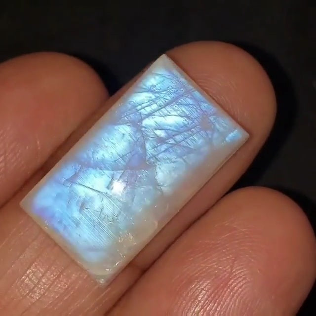 Natural Rainbow Moonstone Cabochon 22x13mm