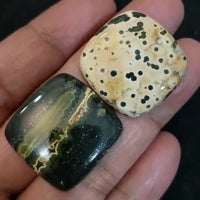 Thumbnail for Natural Ocean Jasper Cabochons 28x28mm and 28x27mm