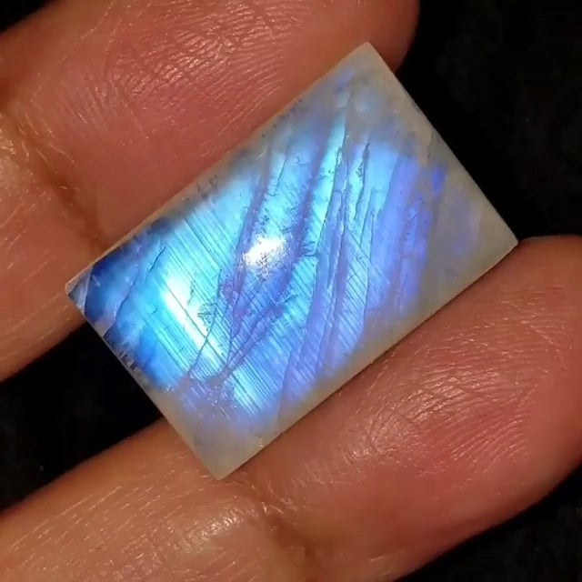 Natural ​Rainbow Moonstone Cabochon 24x16mm