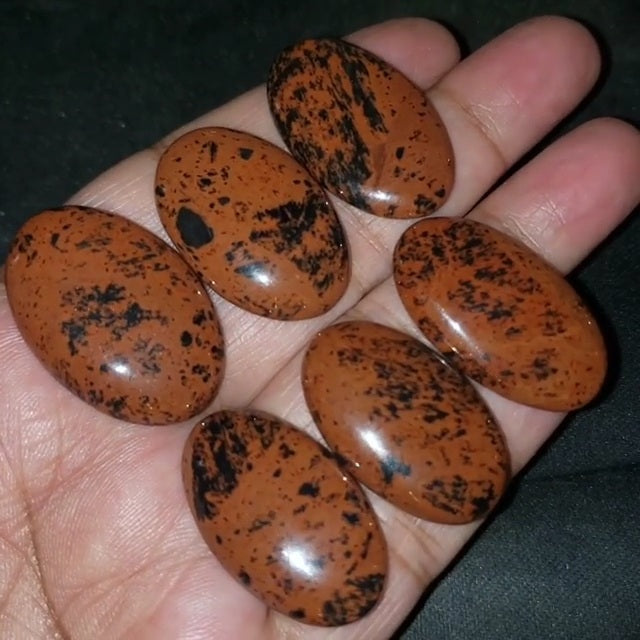 Natural Mahogany Obsidian Cabochons