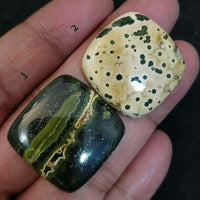 Thumbnail for Natural Ocean Jasper Cabochons 28x28mm and 28x27mm