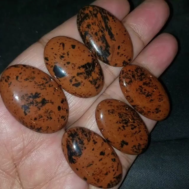 Natural Mahogany Obsidian Cabochons