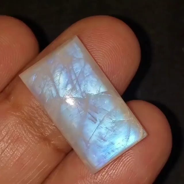 Natural Rainbow Moonstone Cabochon 22x13mm