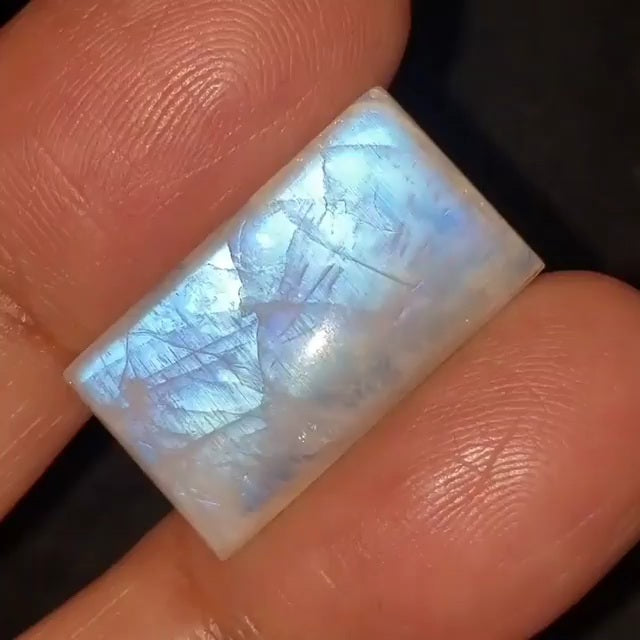 Natural Rainbow Moonstone Cabochon 22x13mm