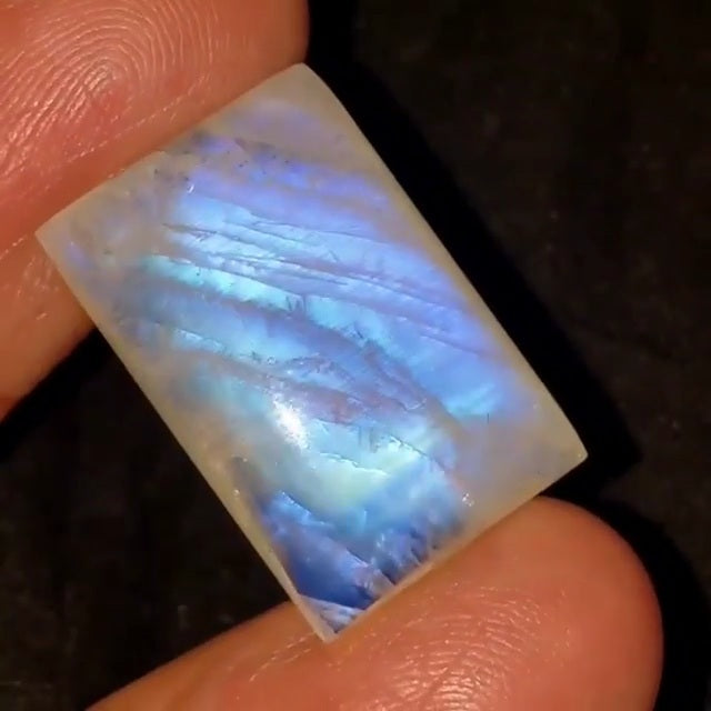 Natural ​Rainbow Moonstone Cabochon 24x16mm